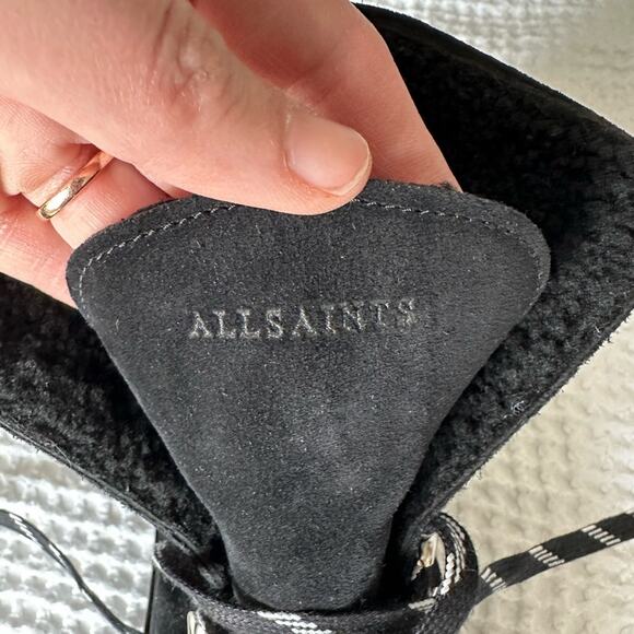 ALLSAINTS WANDA SUEDE combat boots black color US 9 EU 39 NWT - Picture 16 of 16